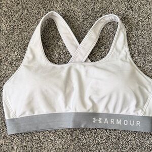 Under Armour Women's Gray and White Sports Bra
